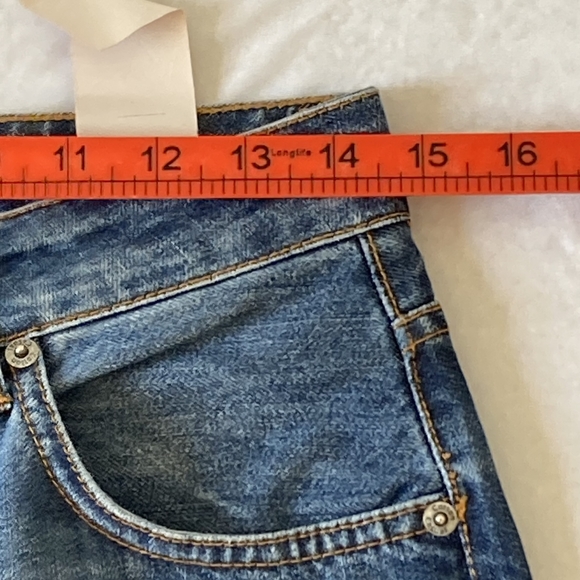 Preloved Made in Italy Blue Mid Cropped Wide Leg Jeans Size 42 - Authentic - Picture 14 of 14